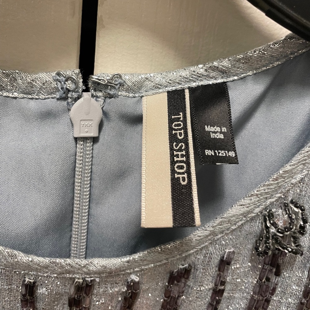 Topshop Blue Embellished Bodice Cocktail Dress - Picture 5 of 5